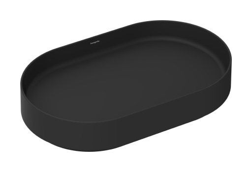 Lavoar oval tip bol Hansgrohe Xuniva Evo S 65x40cm  fara orificiu baterie  fara preaplin  negru mat