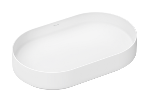 Lavoar oval tip bol Hansgrohe Xuniva Evo S 65x40cm  fara orificiu baterie  fara preaplin  alb mat