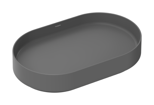 Lavoar oval tip bol Hansgrohe Xuniva Evo S 65x40cm  fara orificiu baterie  fara preaplin  gri mat