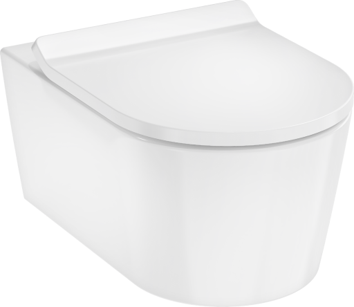 Set vas wc Hansgrohe EluPura S 540 AquaHelix Flush si capac slim cu inchidere lenta  alb