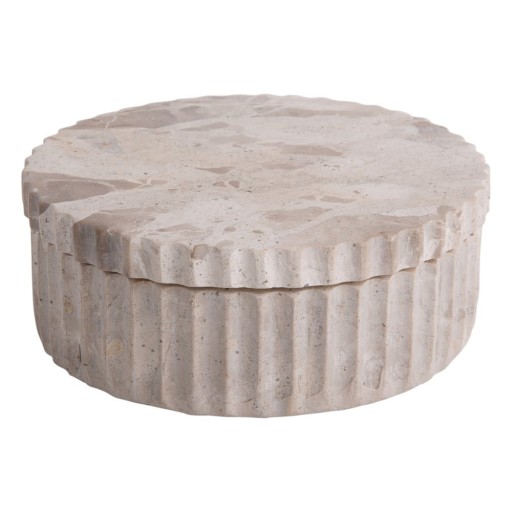 Cutie de depozitare maro deschis din piatră decorativă ø 15x6 cm Marble – PT LIVING