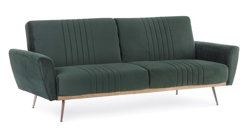 Canapea extensibila Johnny Dark Green, Bizzotto, 210 x 83 x 85 cm, catifea