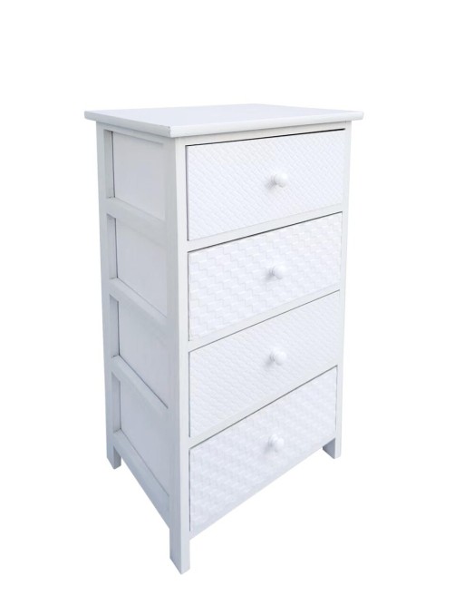 Comoda cu 4 sertare Nadya, Bizzotto, 40x29x73 cm, lemn de paulownia/placaj, alb