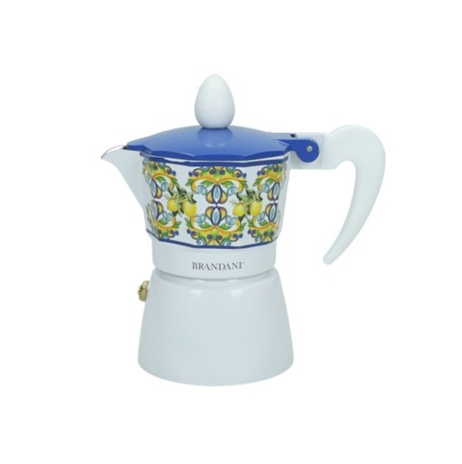 Cafetiera, Citrus Blue Moka, Brandani, capacitate 1 ceasca, 12x7x13 cm, aluminiu
