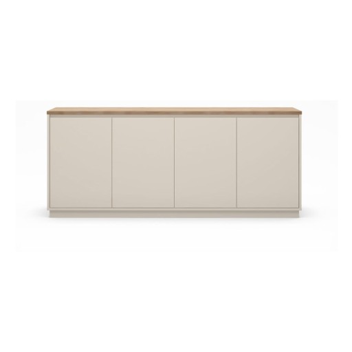 Comodă bej cu aspect de lemn de stejar 201x84x40 cm Loreta – Marckeric