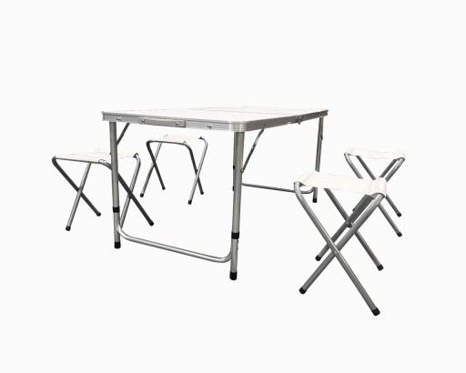 Set mobilier pentru camping Heinner, 5 piese, aluminiu/MDF