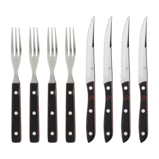 Tacâmuri negre/argintii din oțel inoxidabil 8 buc. Old Farmer Classic – Gense
