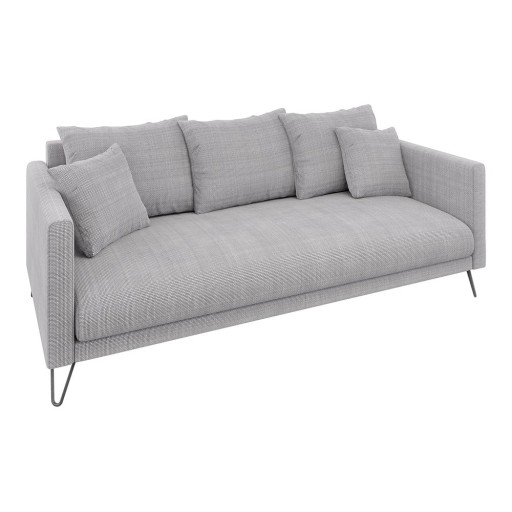 Canapea gri deschis cu tapițerie din chenille 200 cm Freya – Ropez
