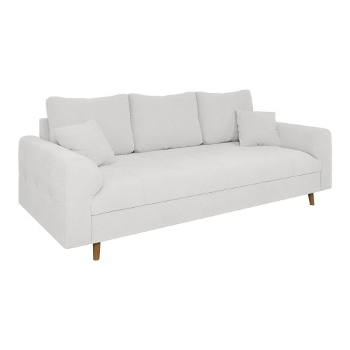 Canapea albă cu tapițerie din țesătură bouclé 210 cm Ariella – Ropez