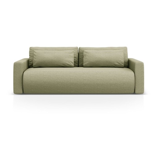 Canapea verde extensibilă, cu spațiu de depozitare 238 cm Belfast – Cosmopolitan Design