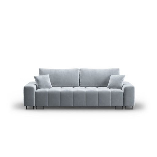 Canapea albastru-deschis extensibilă, cu spațiu de depozitare cu tapițerie din catifea 250 cm Wicklow – Cosmopolitan Design