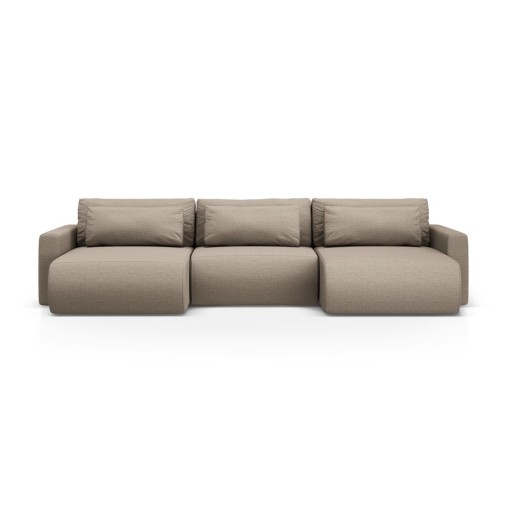 Colțar maro deschis extensibil, cu spațiu de depozitare (în formă de "U") Belfast – Cosmopolitan Design