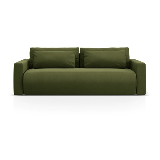 Canapea verde extensibilă, cu spațiu de depozitare cu tapițerie din catifea 238 cm Belfast – Cosmopolitan Design