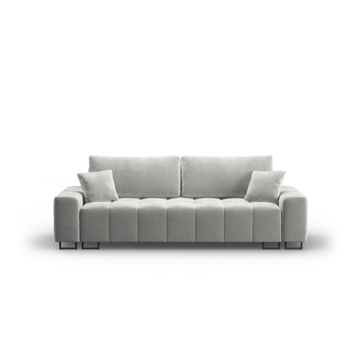 Canapea gri deschis extensibilă, cu spațiu de depozitare cu tapițerie din catifea 250 cm Wicklow – Cosmopolitan Design