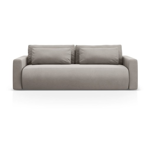 Canapea gri deschis extensibilă, cu spațiu de depozitare cu tapițerie din catifea 238 cm Belfast – Cosmopolitan Design