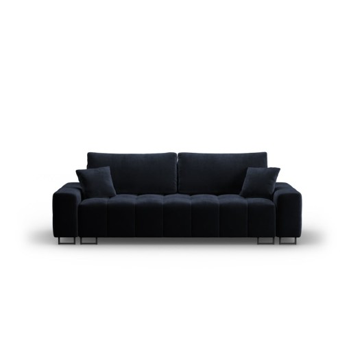 Canapea albastru-închis extensibilă, cu spațiu de depozitare cu tapițerie din catifea 250 cm Wicklow – Cosmopolitan Design