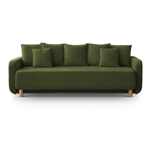 Canapea verde extensibilă, cu spațiu de depozitare 231 cm Elen – Micadoni