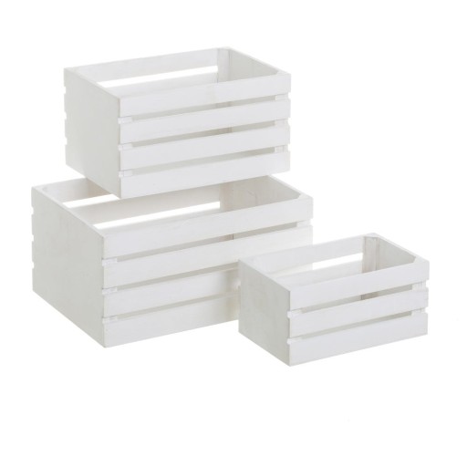 Cutii de depozitare albe 3 buc. 31x23x15 cm – Casa Selección