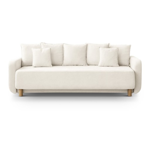 Canapea crem extensibilă, cu spațiu de depozitare 231 cm Elen – Micadoni