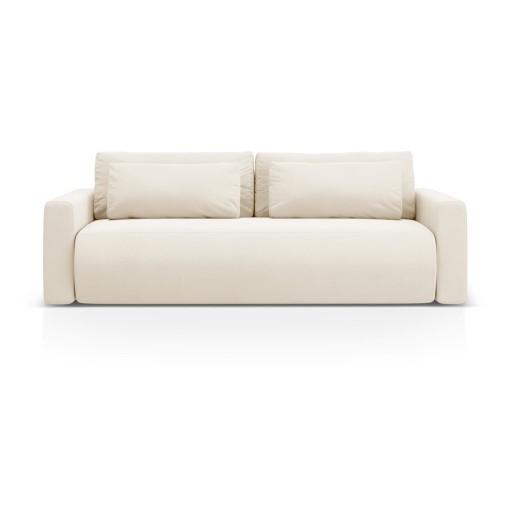 Canapea bej extensibilă, cu spațiu de depozitare cu tapițerie din catifea 238 cm Belfast – Cosmopolitan Design