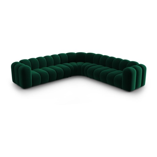 Colțar modular verde cu tapițerie din catifea Lupine – Micadoni