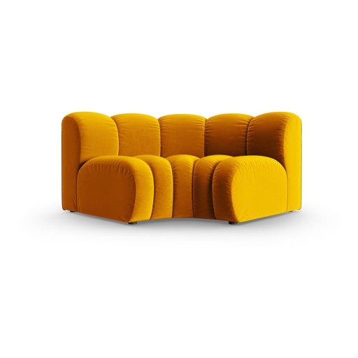 Modul pentru canapea modulară galben cu tapițerie din catifea (cu colț variabil) Lupine – Micadoni