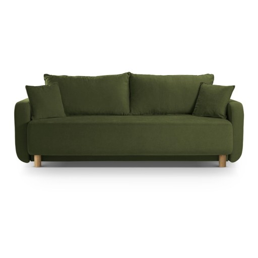Canapea verde extensibilă, cu spațiu de depozitare 231 cm Elen – Micadoni