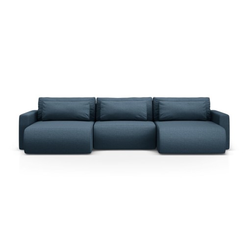 Colțar albastru închis extensibil, cu spațiu de depozitare (în formă de "U") Belfast – Cosmopolitan Design