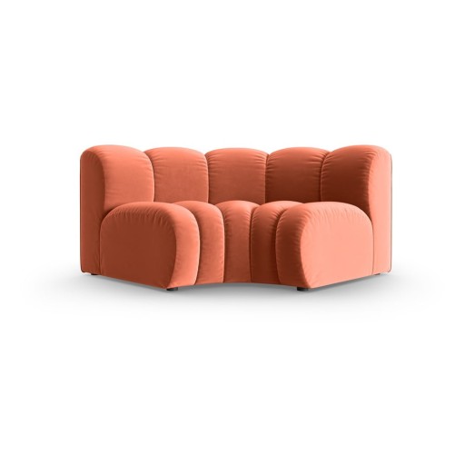 Modul pentru canapea modulară roz cu tapițerie din catifea (cu colț variabil) Lupine – Micadoni