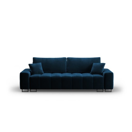 Canapea albastră extensibilă, cu spațiu de depozitare cu tapițerie din catifea 250 cm Wicklow – Cosmopolitan Design