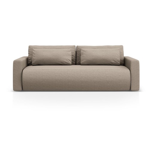 Canapea maro deschis extensibilă, cu spațiu de depozitare 238 cm Belfast – Cosmopolitan Design