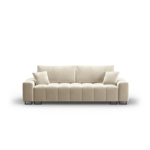 Canapea bej extensibilă, cu spațiu de depozitare cu tapițerie din catifea 250 cm Wicklow – Cosmopolitan Design