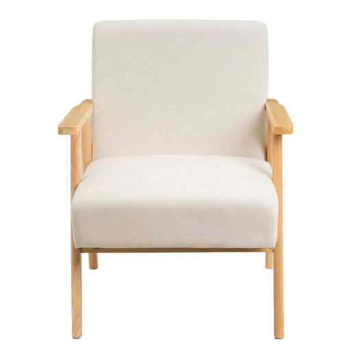 Fotoliu alb cu tapițerie din chenille Vintage – Casa Selección