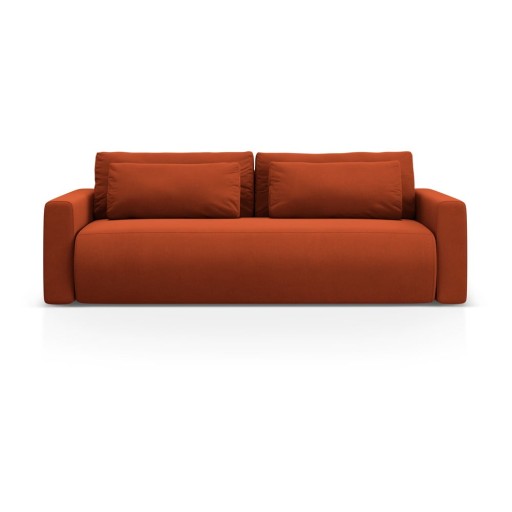 Canapea cărămizie extensibilă, cu spațiu de depozitare cu tapițerie din catifea 238 cm Belfast – Cosmopolitan Design