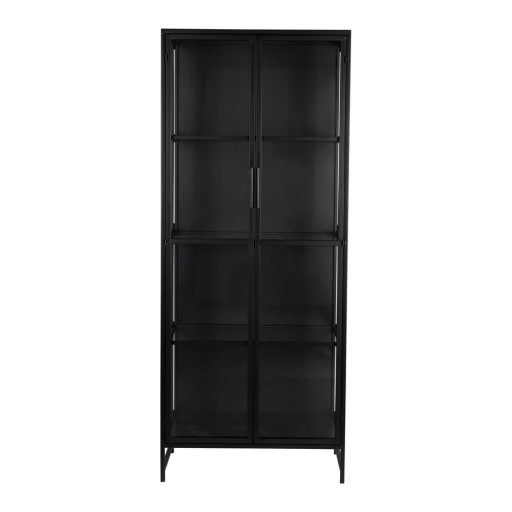 Vitrină neagră din metal 70x170x35 cm Rob – White Label