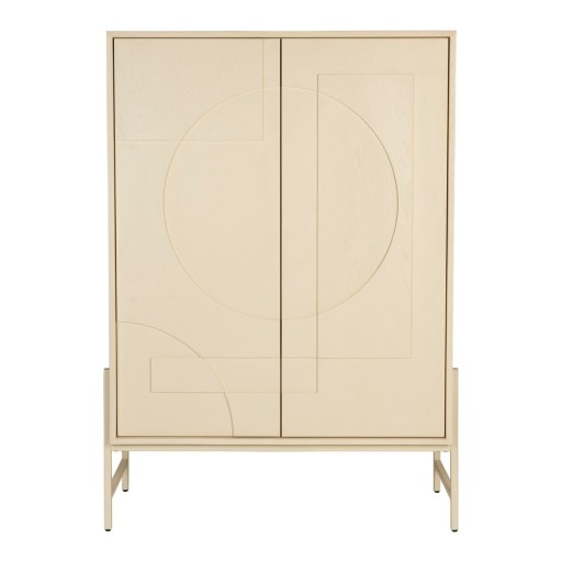 Dulap crem cu aspect de lemn de stejar 100x140x45 cm Faces – Zuiver