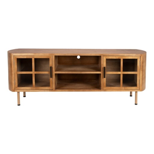 Comodă TV în culoare naturală din lemn de arbore de cauciuc 150x55x38 cm Yaz – White Label