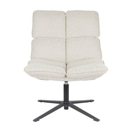 Fotoliu crem pivotant cu tapițerie din țesătură bouclé Bros – White Label