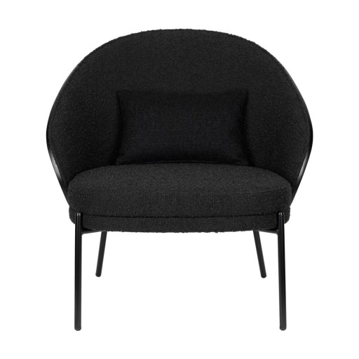 Fotoliu negru cu tapițerie din țesătură bouclé Rodin – Dutchbone