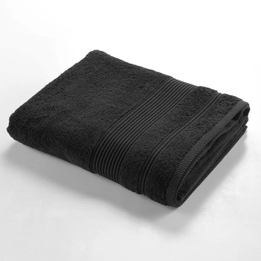 Prosop negru din bumbac din frotir 90x150 cm Tendresse – douceur d'intérieur