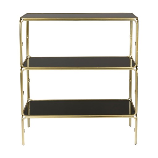 Bibliotecă neagră/aurie din metal 80x89x35 cm Liah – White Label
