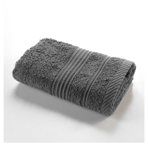 Prosop gri închis din bumbac din frotir 30x50 cm Tendresse – douceur d'intérieur