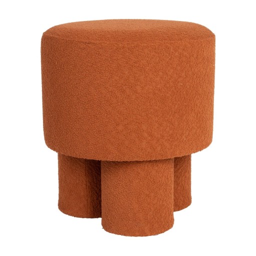 Taburet cărămiziu cu tapițerie din țesătură bouclé Marcos – White Label