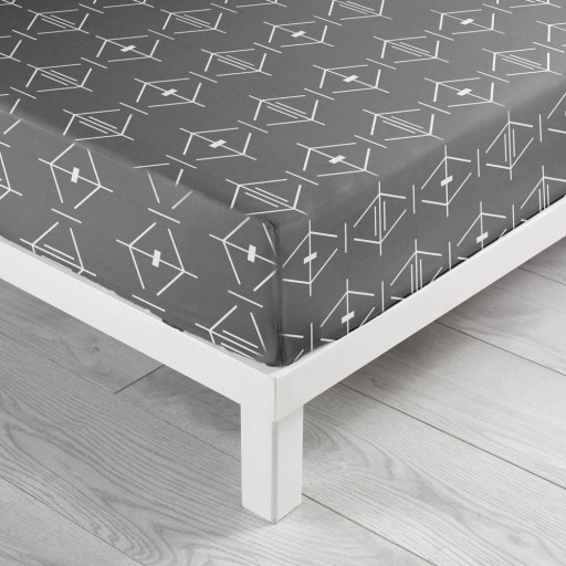 Cearceaf gri închis din bumbac cu elastic 140x190 cm Aristide – douceur d'intérieur