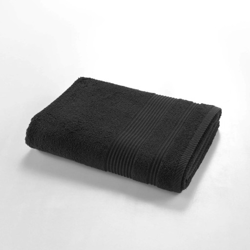 Prosop negru din bumbac din frotir 70x130 cm Tendresse – douceur d'intérieur