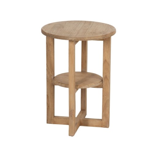 Măsuță auxiliară rotundă din lemn de mindi ø 40 cm Dala – Ixia