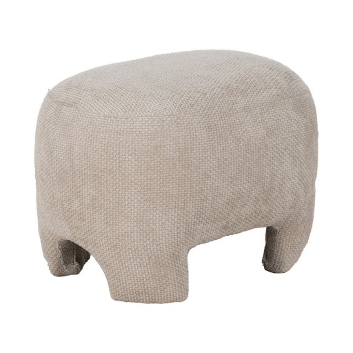 Taburet bej cu tapițerie din chenille – Ixia