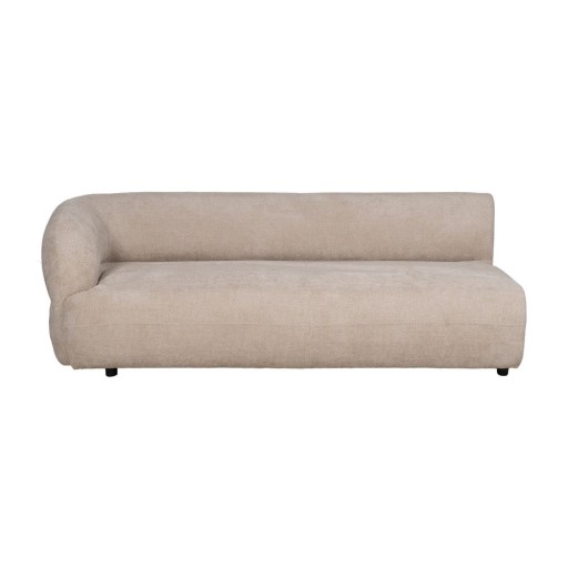Canapea bej cu tapițerie din chenille cu colț pe partea stângă 199 cm Minimal – Ixia