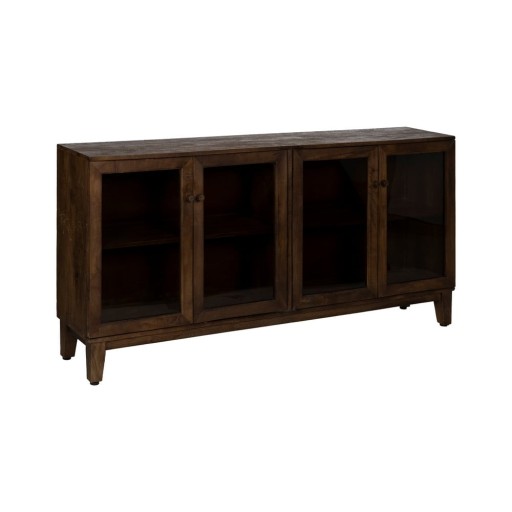 Vitrină maro din lemn de mango 180x87x35 cm Ravi – Ixia