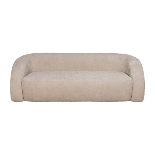 Canapea bej cu tapițerie din chenille 200 cm Minimal – Ixia